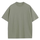 Olive Large Men's Oversized Heavyweight Cotton Crew Neck Short Sleeve Tshirts Loose Fit Tops (S-3XL)