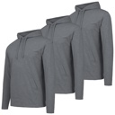 Charcoal & Charcoal & Charcoal Small 3-Pack Men's Cotton Lightweight Casual Pullover Drawstring Hoodie With Pocket