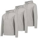 Heather Grey & Heather Grey & Heather Grey XXXL 3-Pack Men's Cotton Lightweight Casual Pullover Drawstring Hoodie With Pocket