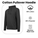 Heather Grey & Heather Grey & Heather Grey XXXL 3-Pack Men's Cotton Lightweight Casual Pullover Drawstring Hoodie With Pocket