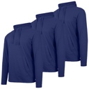 Navy & Navy & Navy Small 3-Pack Men's Cotton Lightweight Casual Pullover Drawstring Hoodie With Pocket