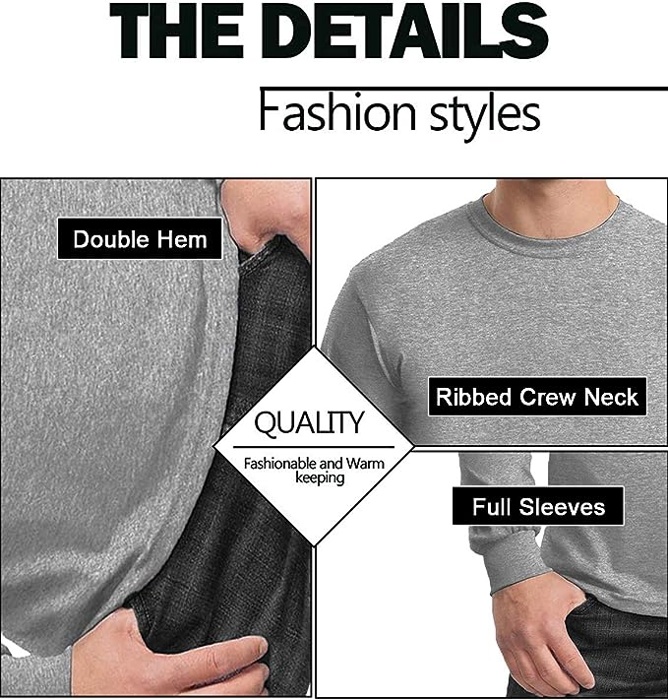 Men's Cotton-Blend Long Sleeve Crew Neck Tee