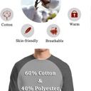  Men's Cotton-Blend Long Sleeve Crew Neck Tee