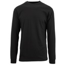 Black Large Men's Cotton-Blend Long Sleeve Crew Neck Tee