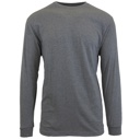 Charcoal Large Men's Cotton-Blend Long Sleeve Crew Neck Tee