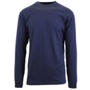 Navy Medium Men's Cotton-Blend Long Sleeve Crew Neck Tee