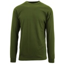 Olive XL Men's Cotton-Blend Long Sleeve Crew Neck Tee