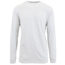 White Large Men's Cotton-Blend Long Sleeve Crew Neck Tee