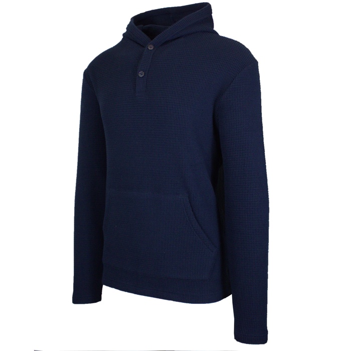 Men's Waffle Knit Thermal Pullover Hoodie (S-3XL)