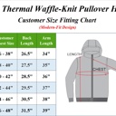 Black XXXL Men's Waffle Knit Thermal Pullover Hoodie (S-3XL)