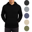 Navy XL Men's Waffle Knit Thermal Pullover Hoodie (S-3XL)