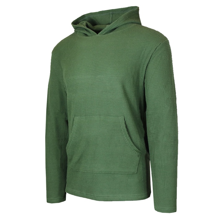 Men's Waffle Knit Thermal Pullover Hoodie (S-3XL)