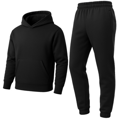 Men’s Heavyweight Soft Fleece Cotton Blend Pullover Hoodie & Sweatpants Jogging Set (S-2XL)