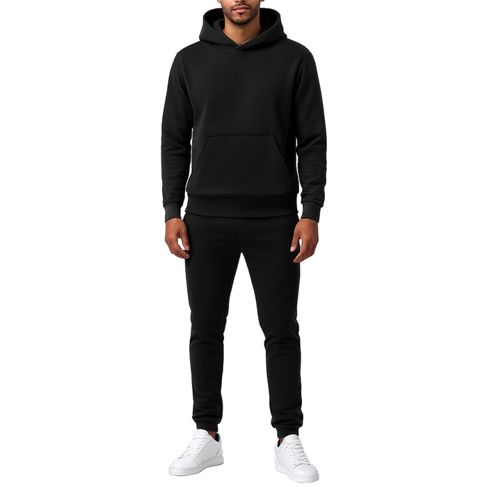 Men’s Heavyweight Soft Fleece Cotton Blend Pullover Hoodie & Sweatpants Jogging Set (S-2XL)