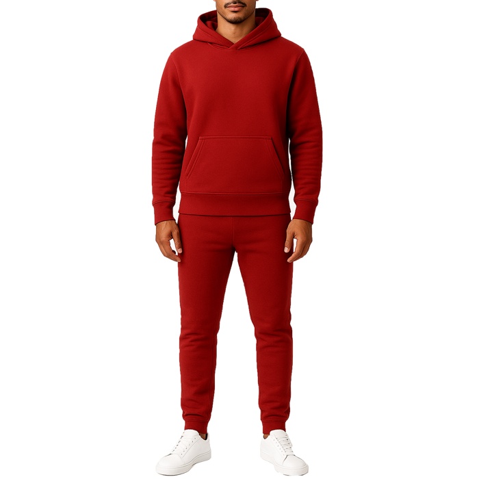 Men’s Heavyweight Soft Fleece Cotton Blend Pullover Hoodie & Sweatpants Jogging Set (S-2XL)