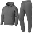 Dark Grey Large Men’s Heavyweight Soft Fleece Cotton Blend Pullover Hoodie & Sweatpants Jogging Set (S-2XL)