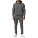 Dark Grey Small Men’s Heavyweight Soft Fleece Cotton Blend Pullover Hoodie & Sweatpants Jogging Set (S-2XL)