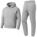 Heather Grey Medium Men’s Heavyweight Soft Fleece Cotton Blend Pullover Hoodie & Sweatpants Jogging Set (S-2XL)
