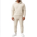 Light Oatmeal XL Men’s Heavyweight Soft Fleece Cotton Blend Pullover Hoodie & Sweatpants Jogging Set (S-2XL)