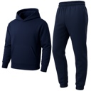 Navy Small Men’s Heavyweight Soft Fleece Cotton Blend Pullover Hoodie & Sweatpants Jogging Set (S-2XL)