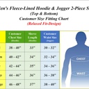 Navy Small Men’s Heavyweight Soft Fleece Cotton Blend Pullover Hoodie & Sweatpants Jogging Set (S-2XL)