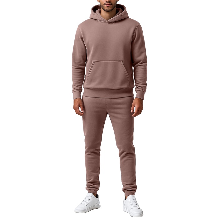 Men’s Heavyweight Soft Fleece Cotton Blend Pullover Hoodie & Sweatpants Jogging Set (S-2XL)
