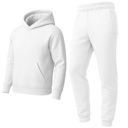 White Large Men’s Heavyweight Soft Fleece Cotton Blend Pullover Hoodie & Sweatpants Jogging Set (S-2XL)