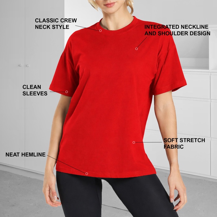 Women's 4-Pack Casual Crew Neck T-Shirt Tee (S-3XL)