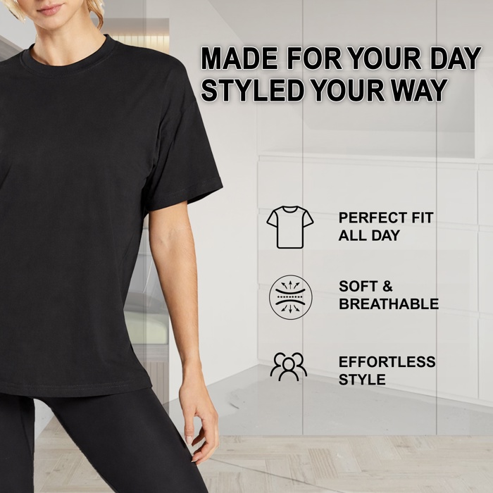 Women's 4-Pack Casual Crew Neck T-Shirt Tee (S-3XL)