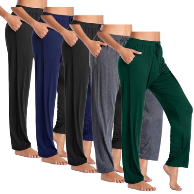 Women’s Premium Lounge Pants – Lightweight Cotton Blend, Elastic Waist with Drawstring & Side Pockets