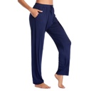 Navy XL Women’s Premium Lounge Pants – Lightweight Cotton Blend, Elastic Waist with Drawstring & Side Pockets
