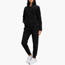 Black Medium Women's 2-Piece Fashion Sweater & Jogger Polar Fleece Matching Set