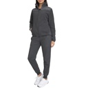 Charcoal Large Women's 2-Piece Fashion Sweater & Jogger Polar Fleece Matching Set