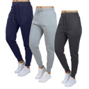 Navy & Olive & Red Medium 3-Pack Women's Loose Fit Fleece Jogger Sweatpants (S-3XL)