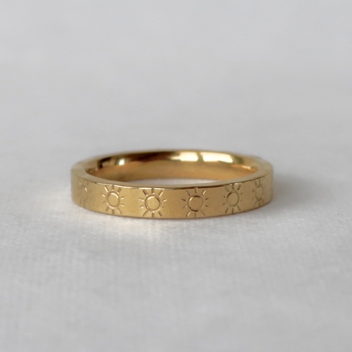 Sunshine Stamped Stainless Steel Stackable Ring
