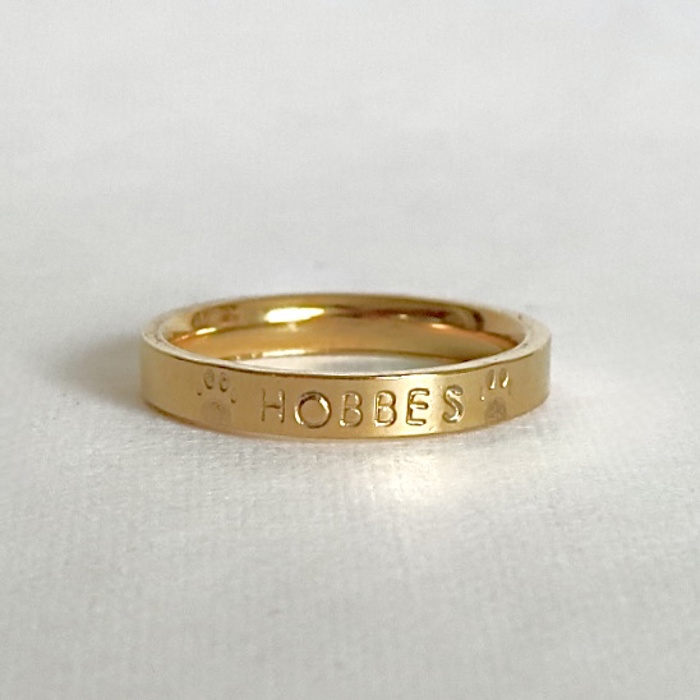 Pet Name Personalized Stamped Stainless Steel Stackable Ring