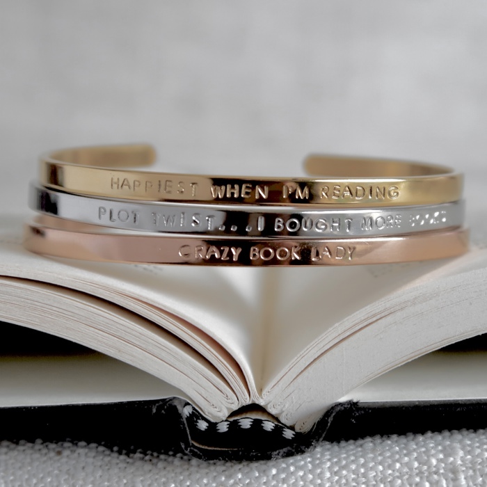 Bookish Theme Bangle Cuff