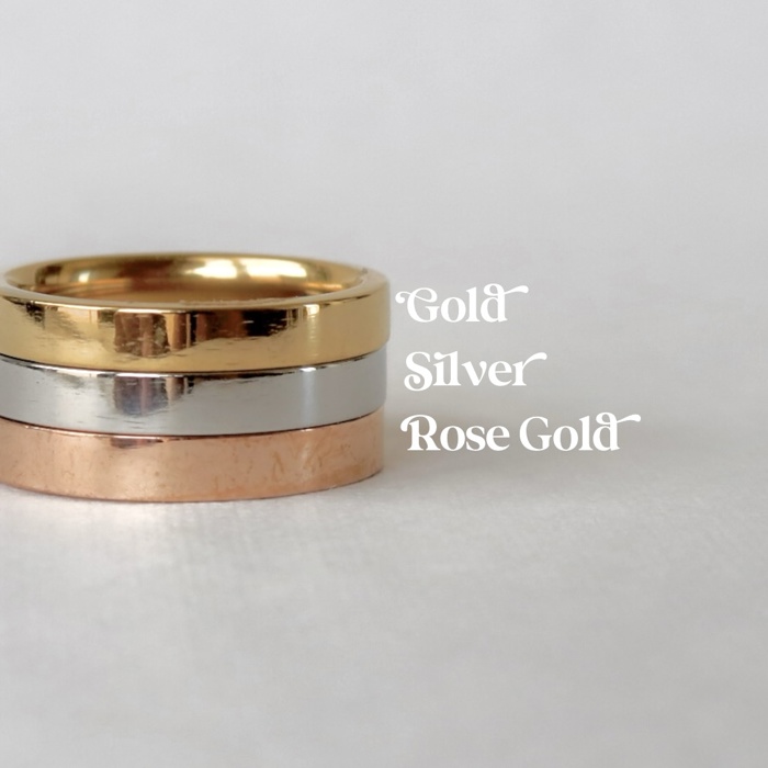 Cherry Hand Stamped Stainless Steel Stackable Ring