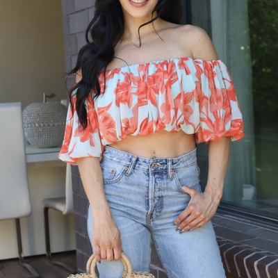 Summer Off The Shoulder Floral Maria Top 