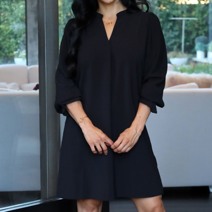 Rebecca Black Ruffled Sleeve Shift Dress for Women
