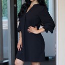  Rebecca Black Ruffled Sleeve Shift Dress for Women