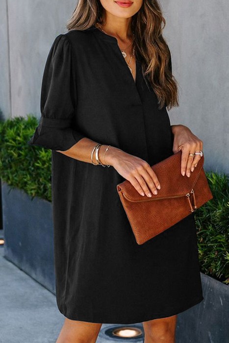 Rebecca Black Ruffled Sleeve Shift Dress for Women
