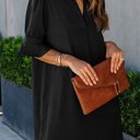  Rebecca Black Ruffled Sleeve Shift Dress for Women