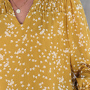 Small Spring Chic & Comfy Split Neck Printed Crinkled Blouse for Women