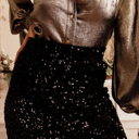 Small Black Sequin Mini Skirt for Women