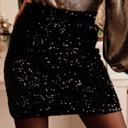 Large Black Sequin Mini Skirt for Women