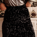 Large Black Sequin Mini Skirt for Women