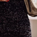 Large Black Sequin Mini Skirt for Women