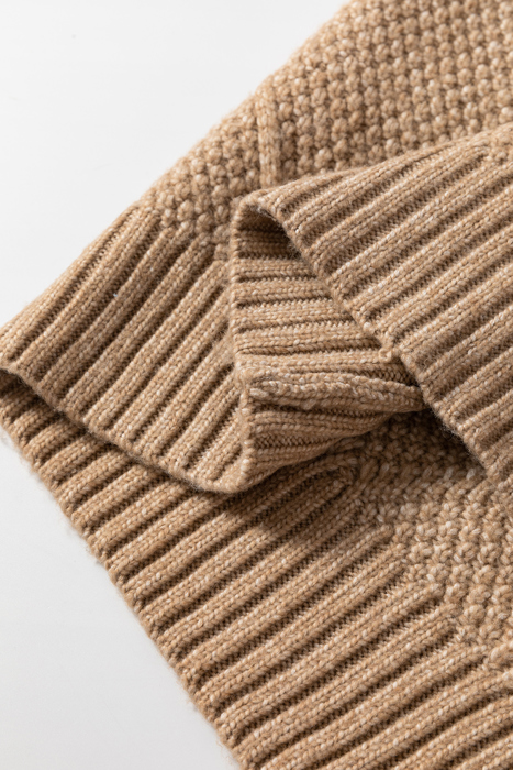 Espresso Cable Knit Loose Fit Shift Sweater Dress for Women