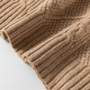 Medium Espresso Cable Knit Loose Fit Shift Sweater Dress for Women